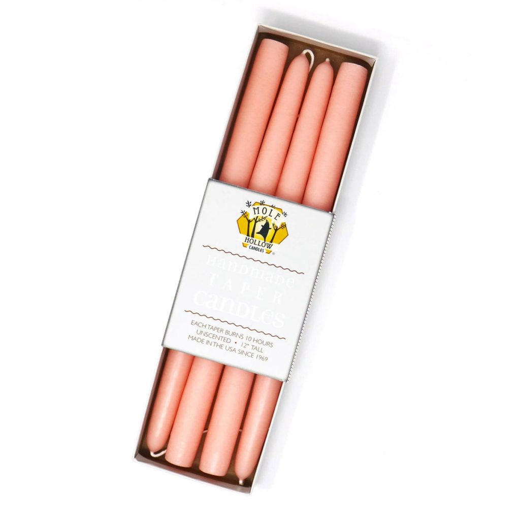 12″ Taper Candle – Creamy Peach – 2 Pair Box