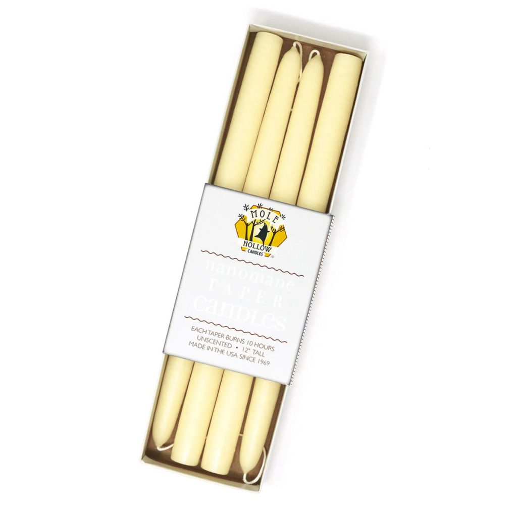 12″ Taper Candle – Parchment – 2 Pair Box