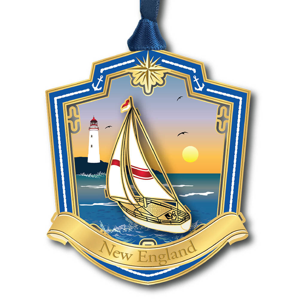 Sunset Sail New England Ornament