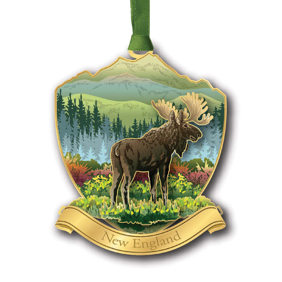 Woodland Moose New England Ornament