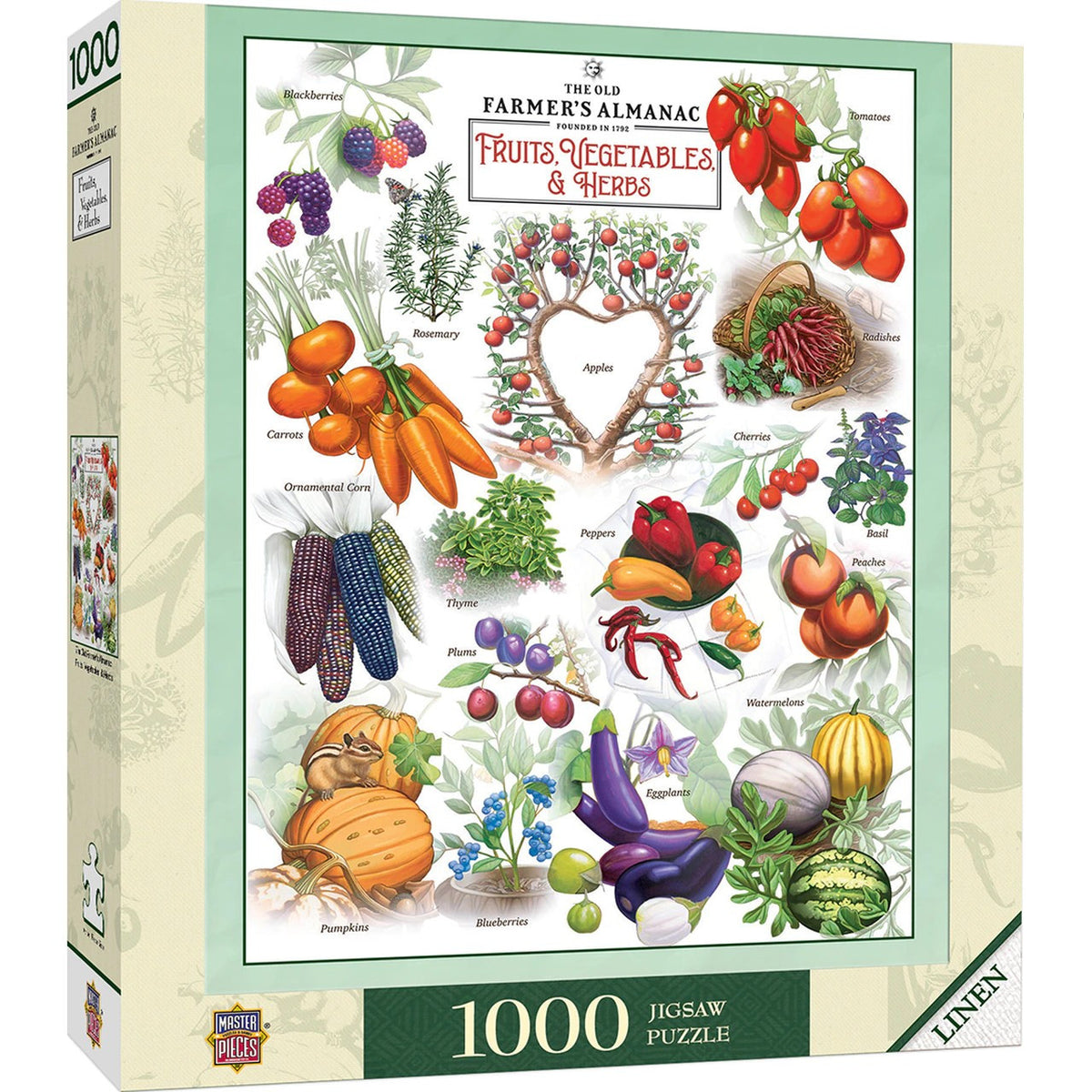 The Old Farmer’s Almanac – Fruits Vegetables & Herbs 1000pc Puzzle