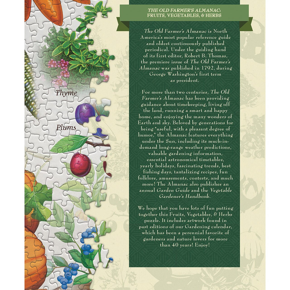 The Old Farmer’s Almanac – Fruits Vegetables & Herbs 1000pc Puzzle - Image 4