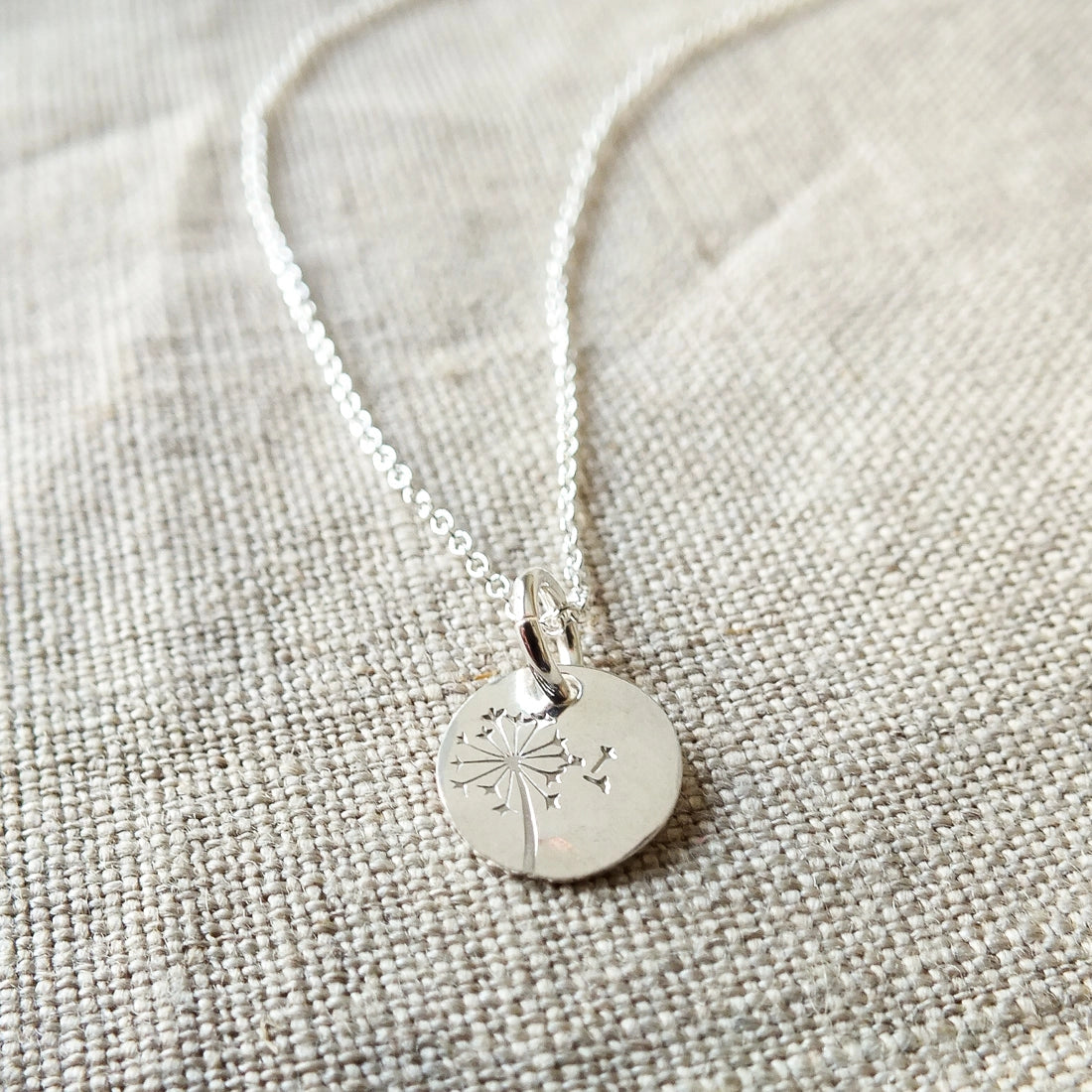 Louisa May Alcott Dandelion Wishes Necklace – Silver or Gold - Image 2