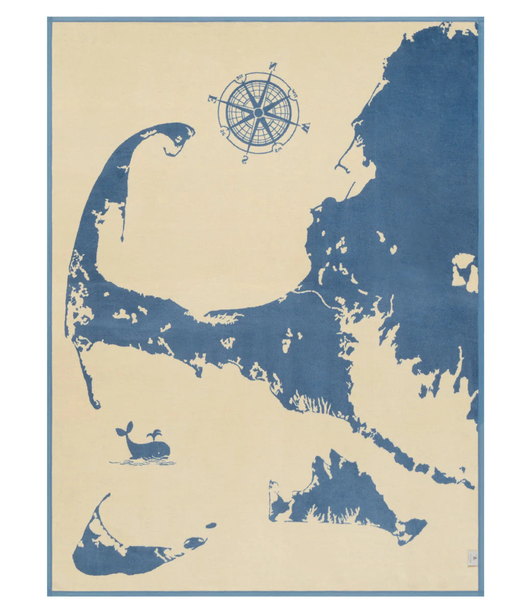 Cape and Islands Ocean Blue Blanket - Image 2