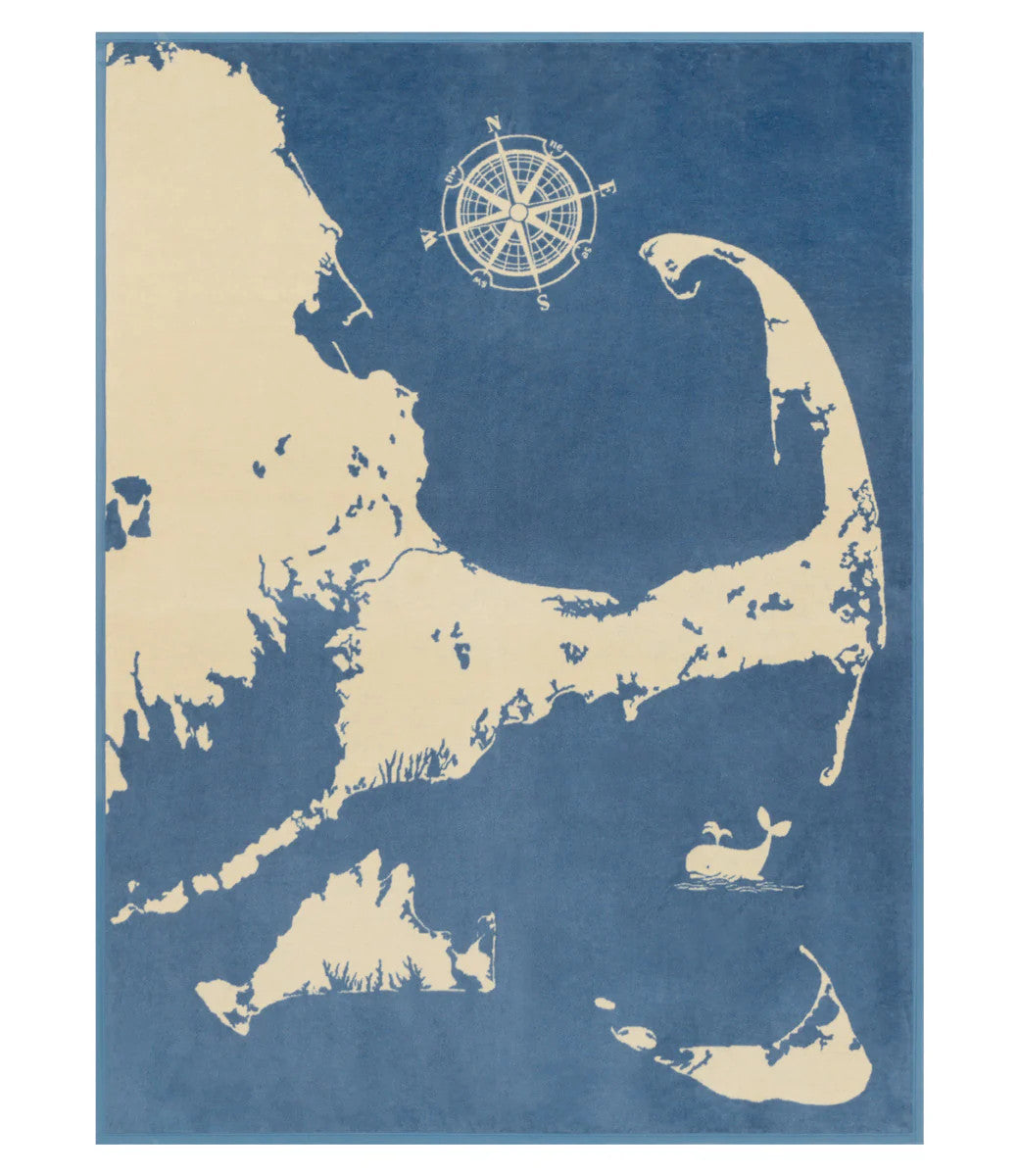 Cape and Islands Ocean Blue Blanket