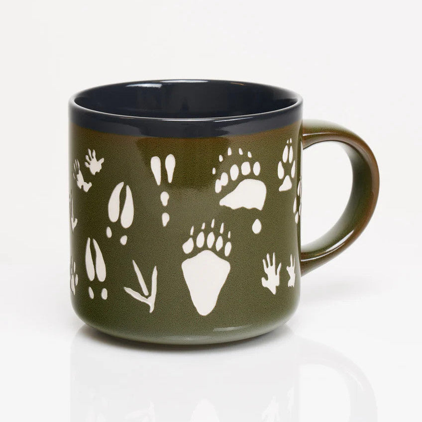 Animal Tracks Hand Carved 15 oz Ceramic Mug