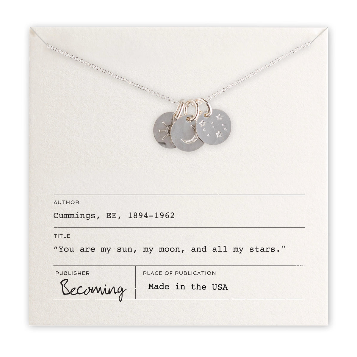 Cummings Sun Moon & Stars Necklace – Silver or Gold - Image 7