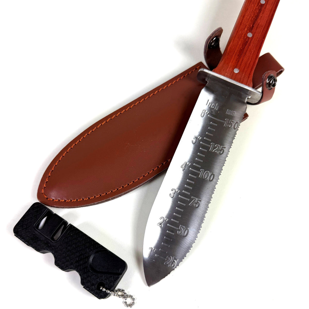 12.25″ Hori Hori Japanese Gardening Knife with 7″ Blade, Full Tang, Rosewood Handle