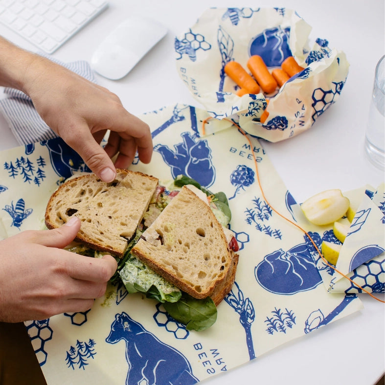 Bee’s Wrap Lunch 3 Pack – Bees & Bears Print - Image 4