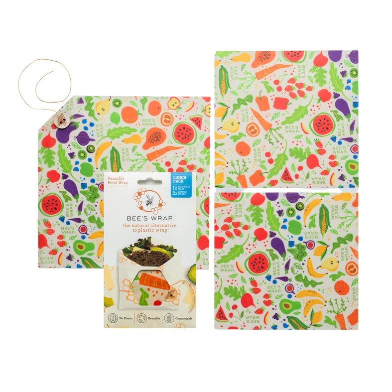 Bee’s Wrap Lunch 3 Pack – Garden Party Print