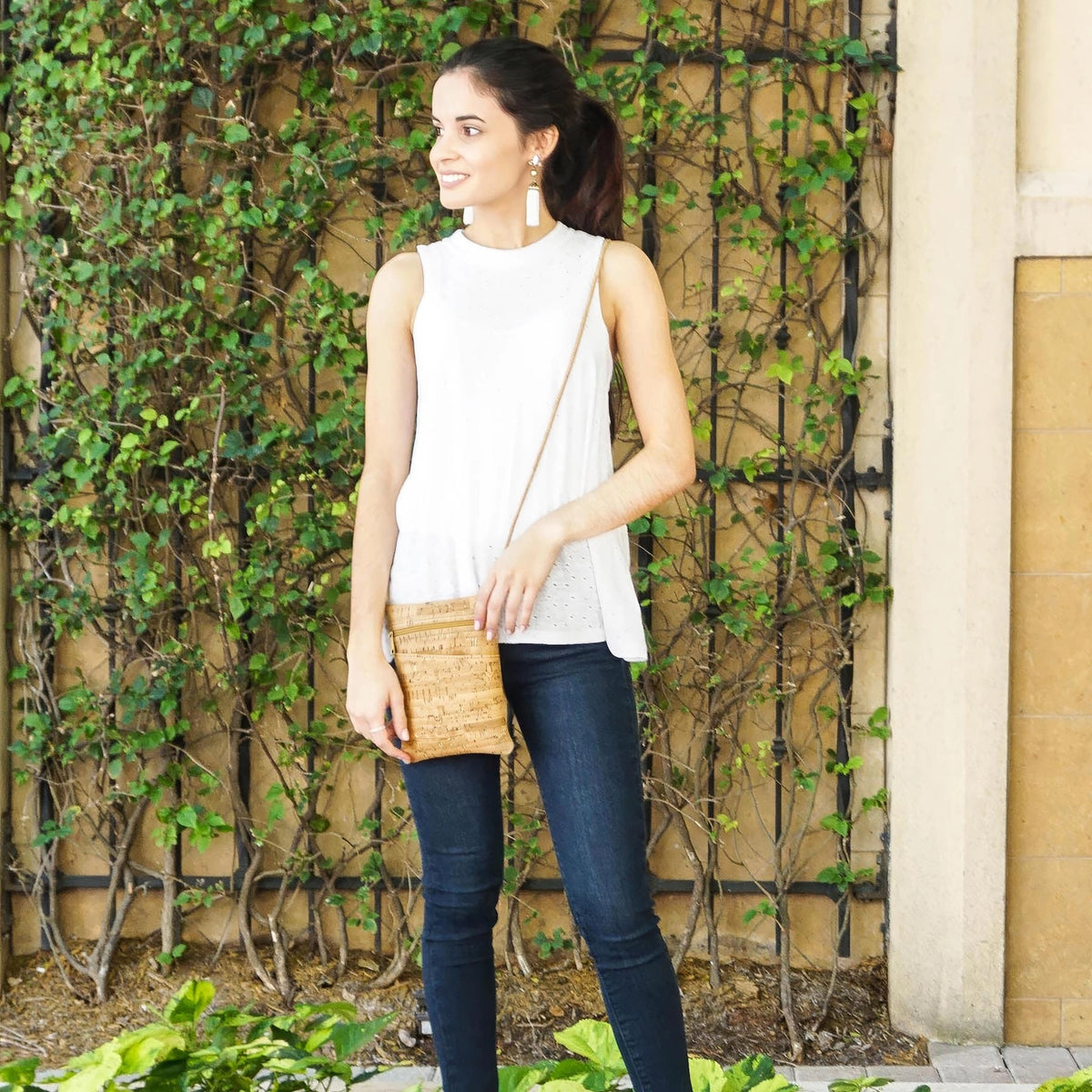 Gold Fleck Cork Mini Crossbody Bag - Image 4