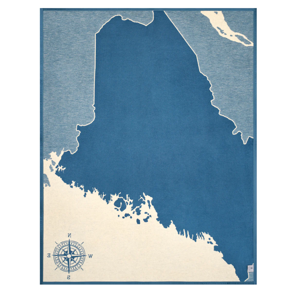 Maine Map Blue Blanket - Image 4