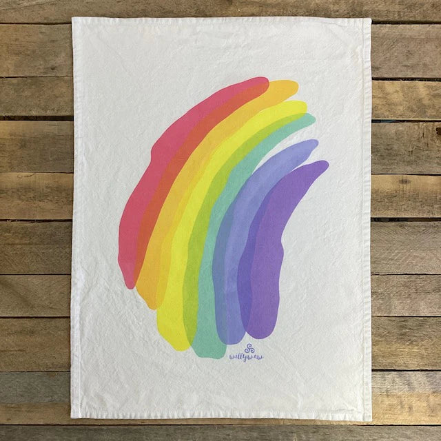 Rainbow Tea Towel by Willywaw