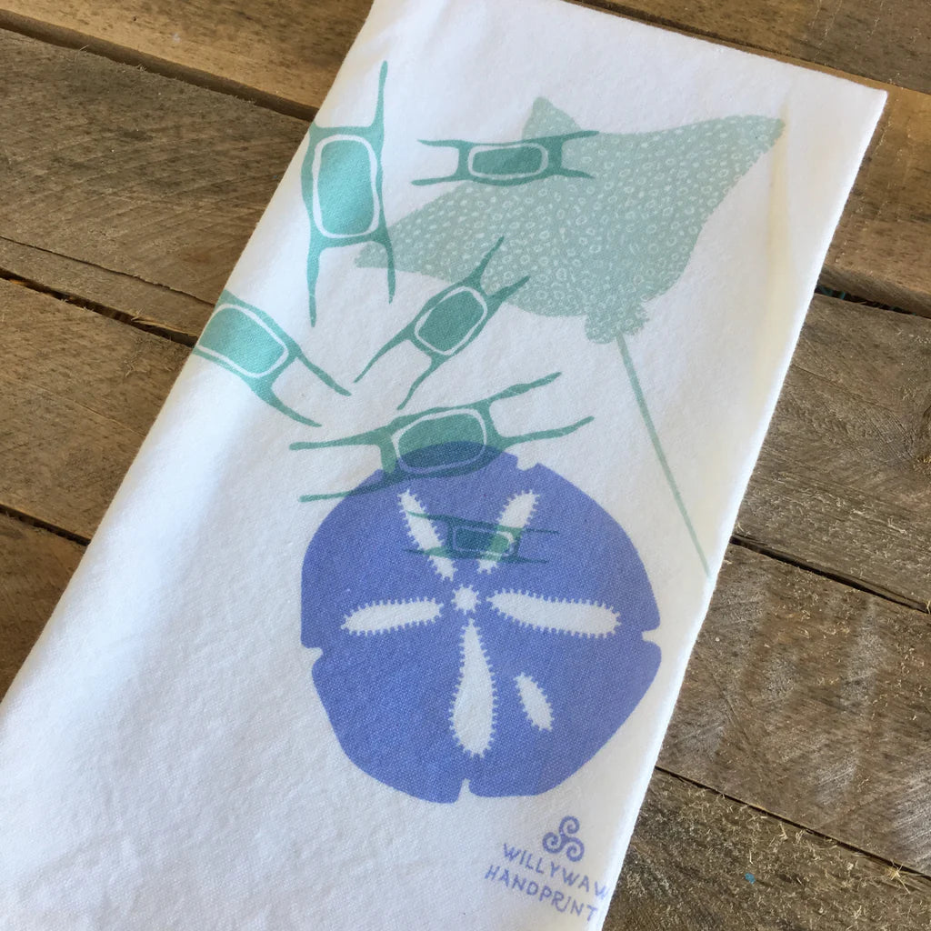Sand Dollar, Skate Egg & Ray Tea Towel - Image 2