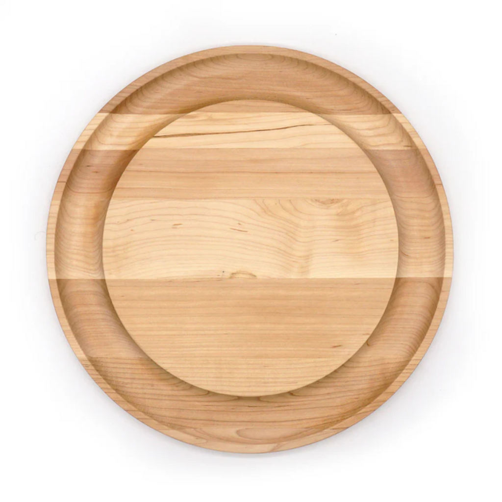 Shelbourne Maple Round Cheese Board with Cracker Groove