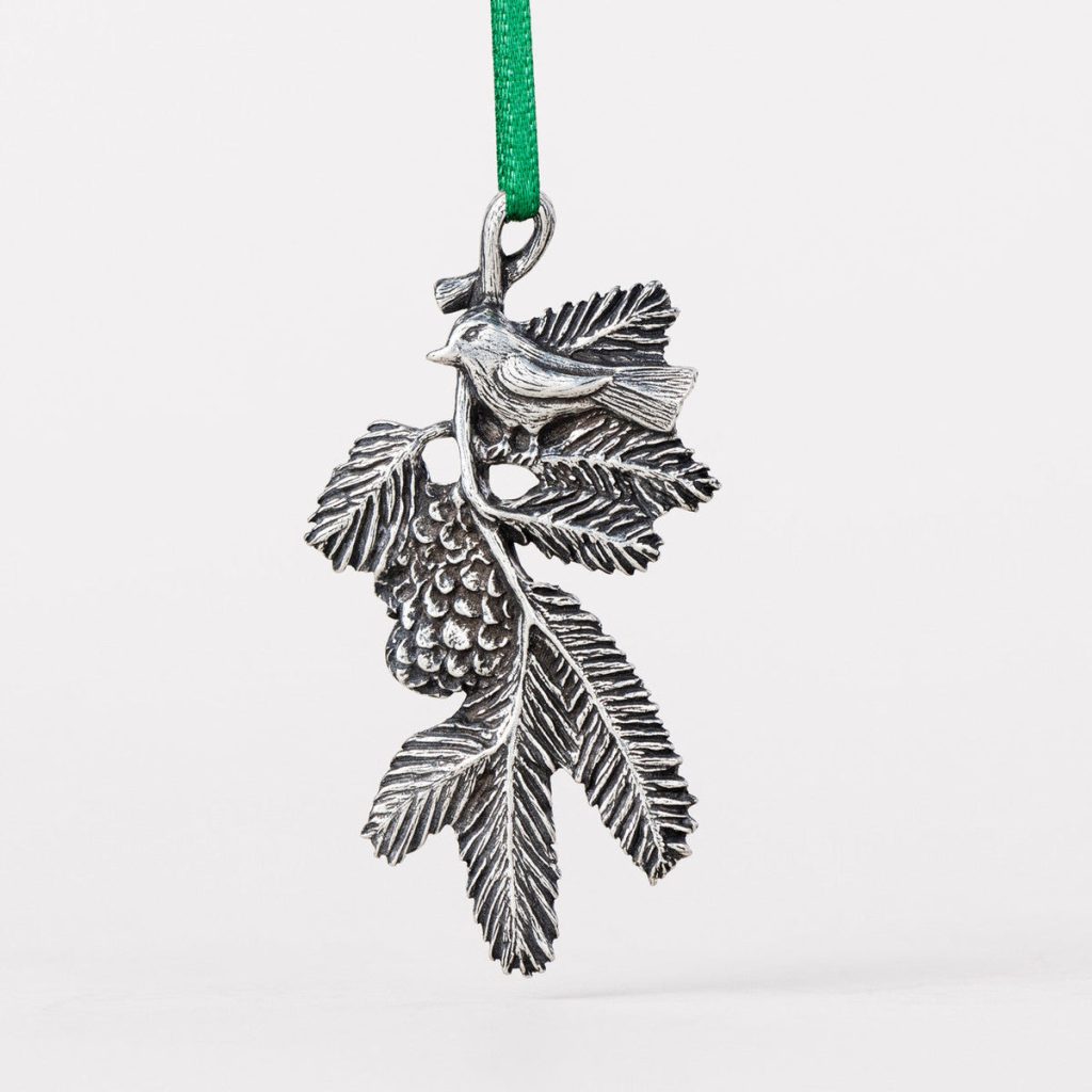 Bird on a Bough Pewter Ornament