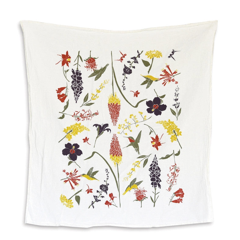 Hummingbird Garden Kitchen Tea Towel