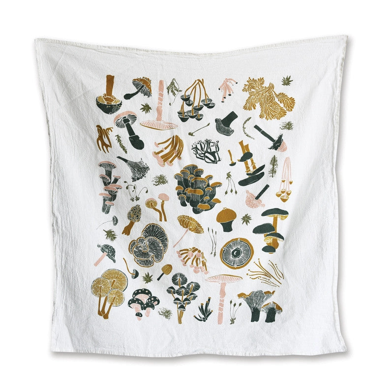 Mosses and Mushrooms Kitchen Tea Towel