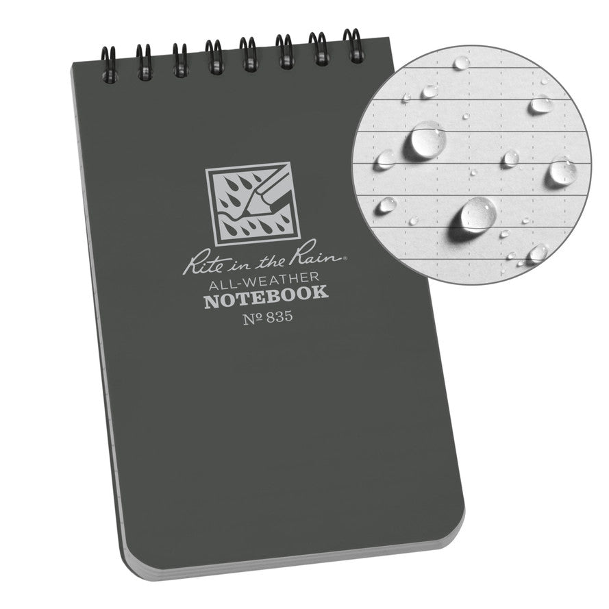 Rite in the Rain 3″ X 5″ Top Spiral Notebook – Gray