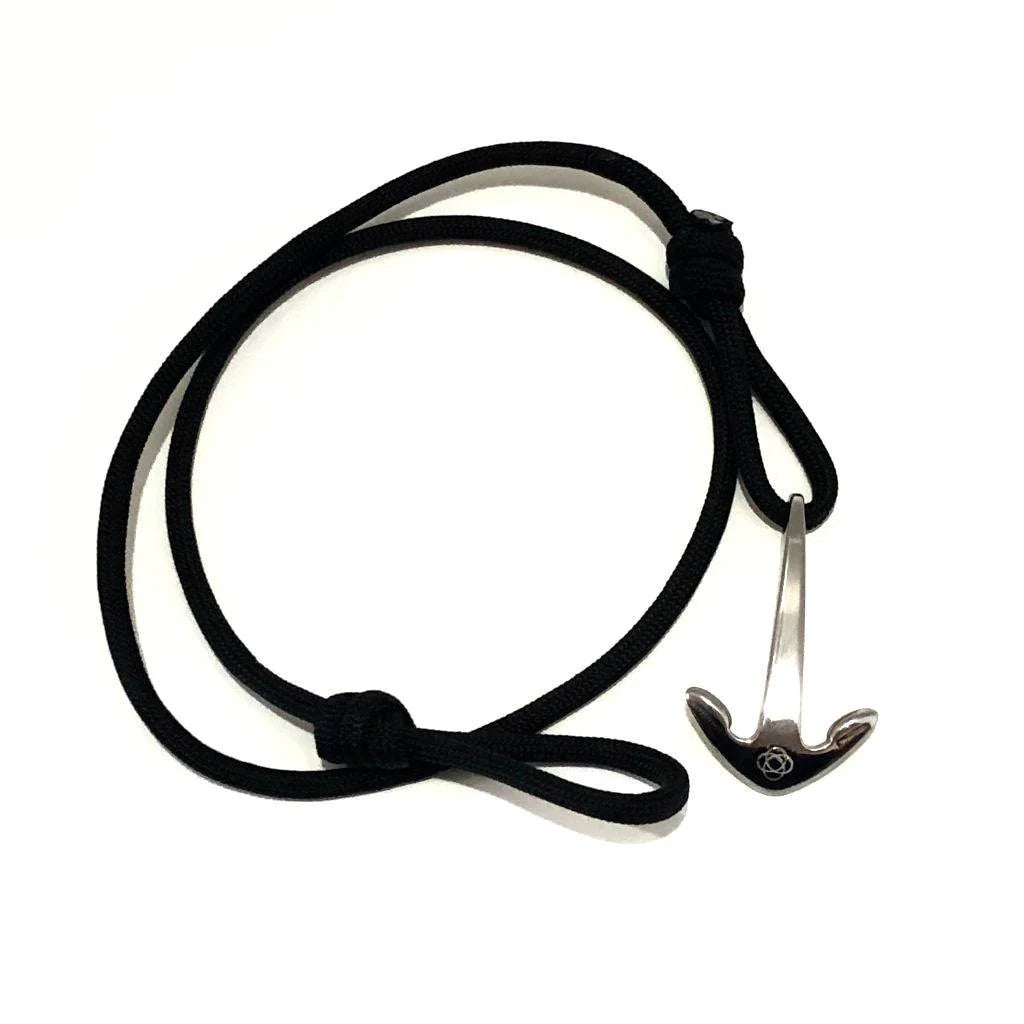 Adjustable Anchor Wrap Bracelet – Black - Image 2