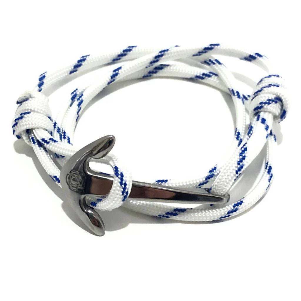 Adjustable Anchor Wrap Bracelet – Blue Stripe