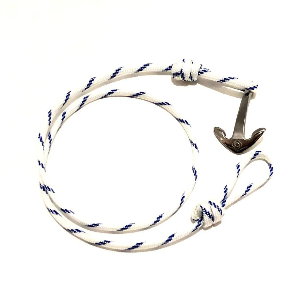 Adjustable Anchor Wrap Bracelet – Blue Stripe - Image 2