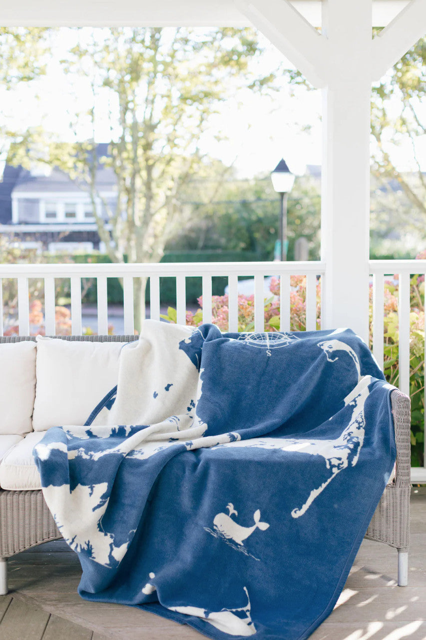 Cape and Islands Ocean Blue Blanket - Image 4