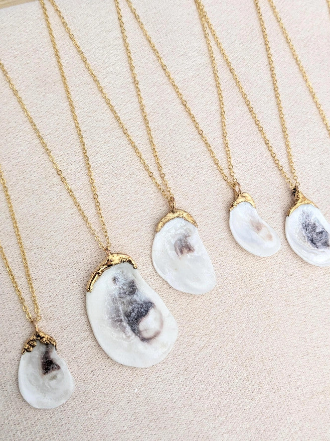 14K Gold Dipped Oyster Shell Necklace