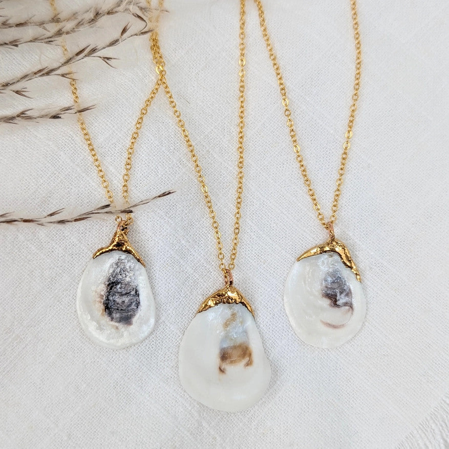 14K Gold Dipped Oyster Shell Necklace - Image 2